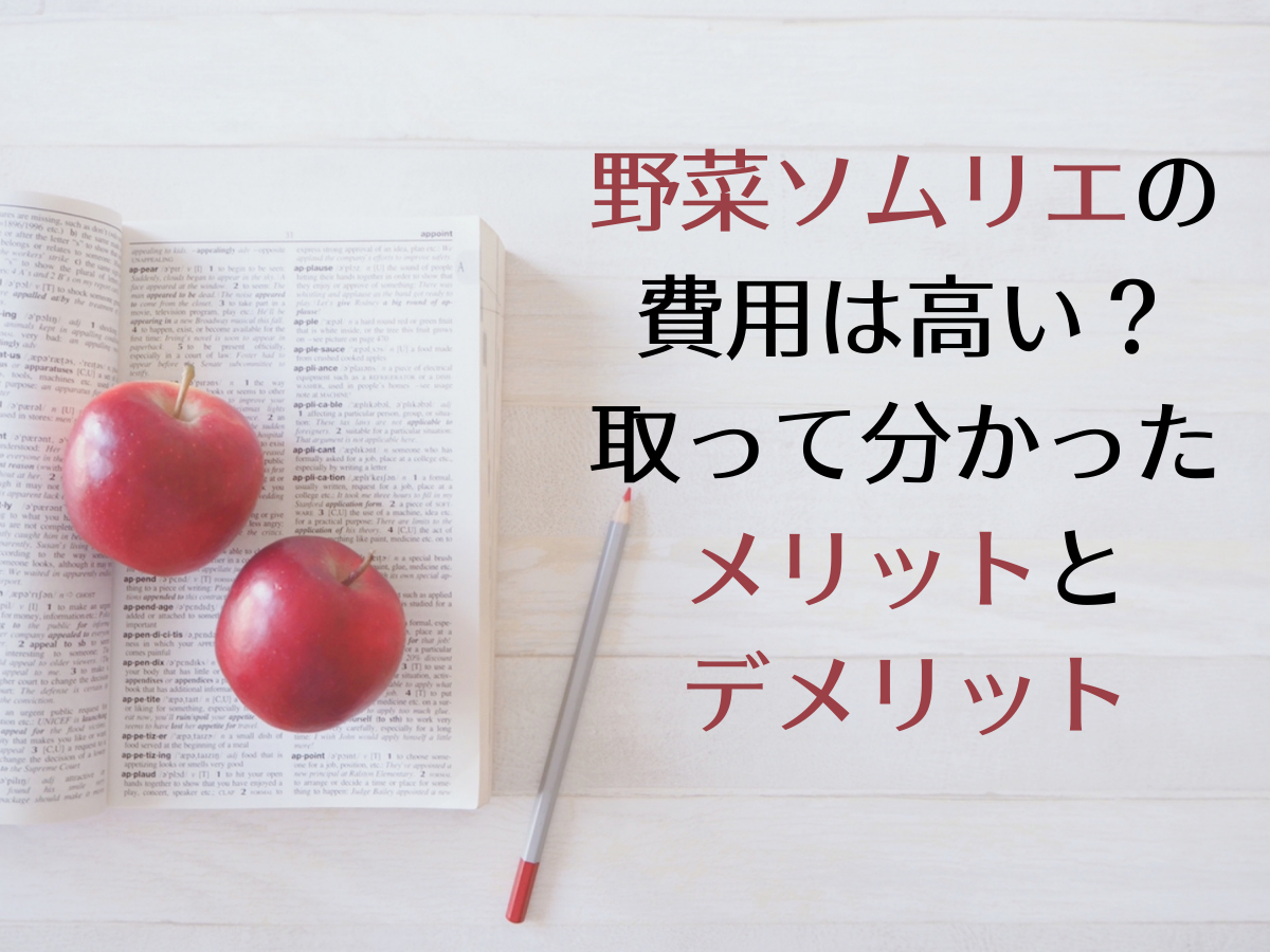 野菜ソムリエの費用は高い 取って分かったメリットとデメリット Kopi Rumah 苦手な料理をラクにする料理ライフハックブログ